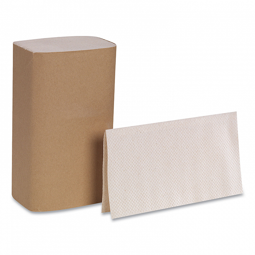 Pacific Blue Basic S-Fold Paper Towels, 1-Ply, 10.25 x 9.25, Brown, 250/Pack, 16 Packs/Carton (23504)