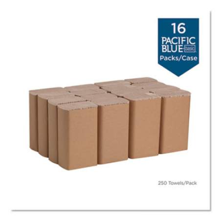 Georgia Pacific Professional Pacific Blue Basic M-Fold Paper Towels, 9.2 x 9.4, Brown, 250/Pack, 16 Packs/Carton (23304)