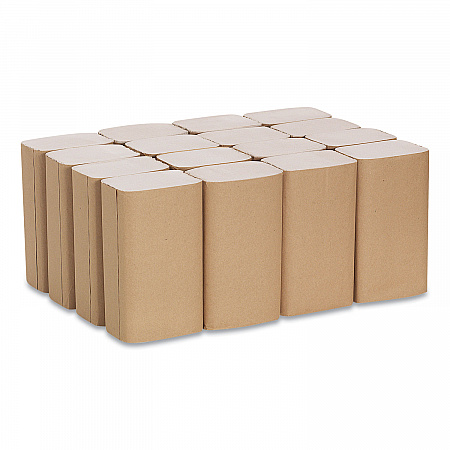 Pacific Blue Basic S-Fold Paper Towels, 1-Ply, 10.25 x 9.25, Brown, 250/Pack, 16 Packs/Carton (23504)