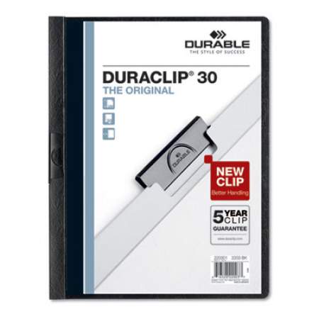 Durable DuraClip Report Cover, Clip Fastener,  8.5 x 11, Clear/Black, 5/Pack (220401)