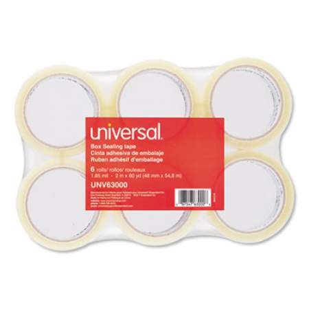 Universal General-Purpose Box Sealing Tape, 3" Core, 1.88" x 60 yds, Clear, 6/Pack (63000)