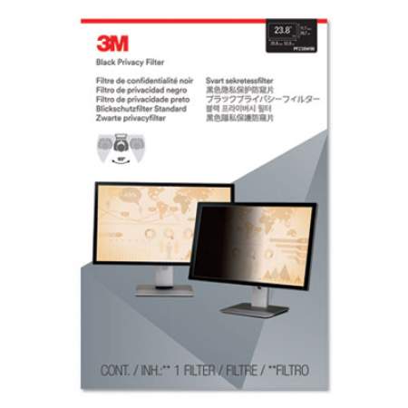 3M Frameless Blackout Privacy Filter for 23.8" Widescreen Monitor, 16:9 Aspect Ratio (PF238W9B)