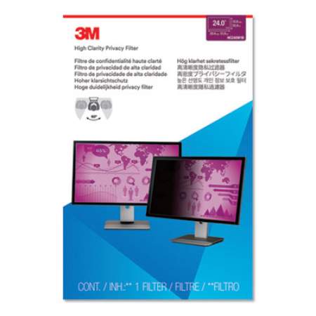 3M High Clarity Privacy Filter for 24" Widescreen Monitor, 16:10 Aspect Ratio (HC240W1B)