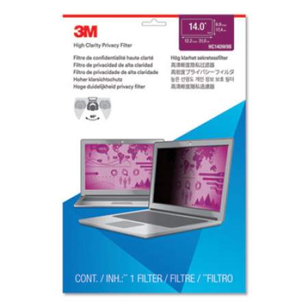 3M High Clarity Privacy Filter for 14" Widescreen Laptop, 16:9 Aspect Ratio (HC140W9B)
