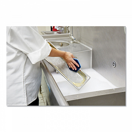 Low Scratch Scour Pad 2000HEX, 5.75 x 5, Blue, 15/Carton (2000HEX)