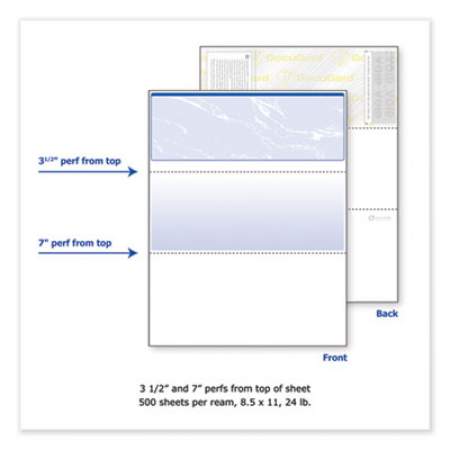 DocuGard Security Business Checks, 11 Features, 8.5 x 11, Blue Marble Top, 500/Ream (04501)