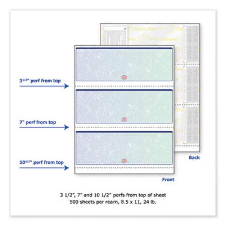DocuGard Premier Prismatic Check, 13 Features, 8.5 x 11, Blue/Green Prismatic, 500/Ream (04539RM)