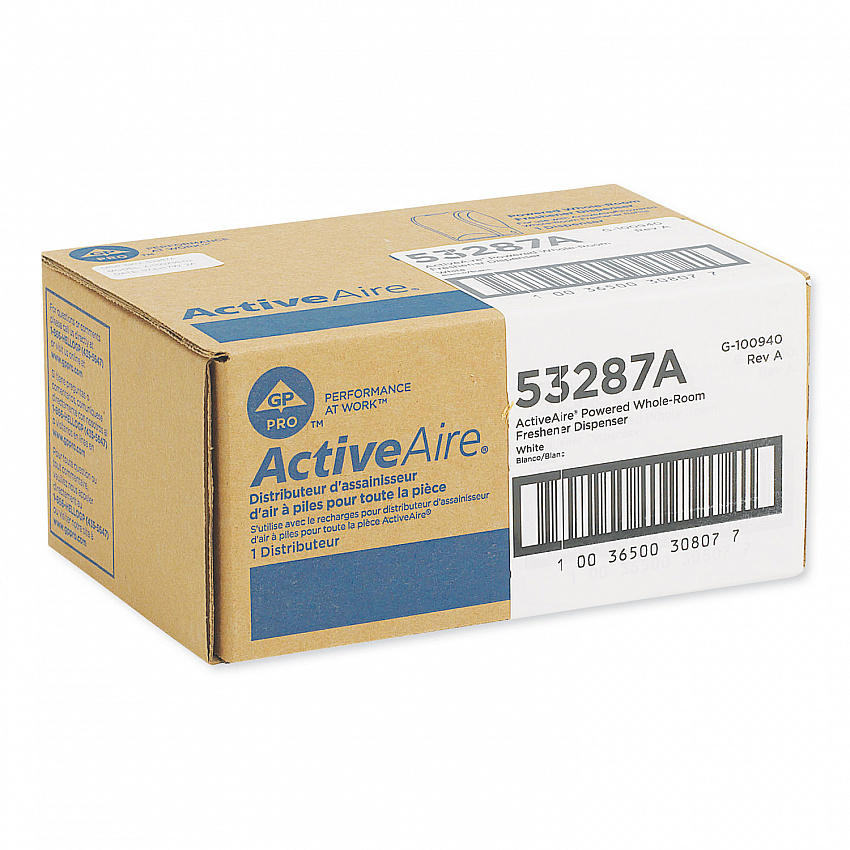 ActiveAire Powered Whole-Room Freshener Dispenser, 4.38 x 4 x 7.81, White (53287A)