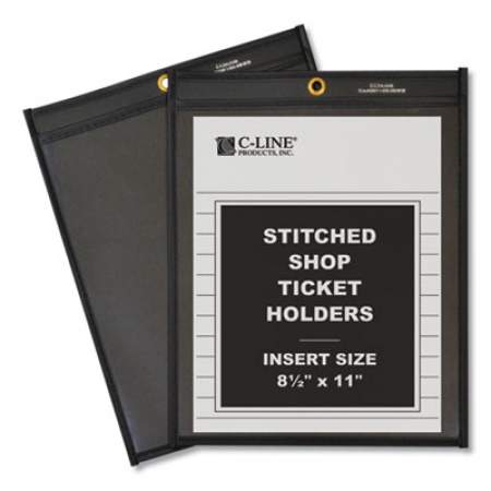 C-Line Shop Ticket Holders, Stitched, One Side Clear, 50 Sheets, 8 1/2 x 11, 25/Box (45911)