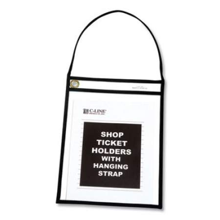 C-Line 1-Pocket Shop Ticket Holder w/Strap, Black Stitching, 75-Sheet, 9 x 12, 15/Box (41922)
