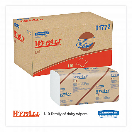 L10 SANI-PREP Dairy Towels, POP-UP Box, 1-Ply,  9 x 10.5, White, 110/Pack, 18 Packs/Carton (01772)