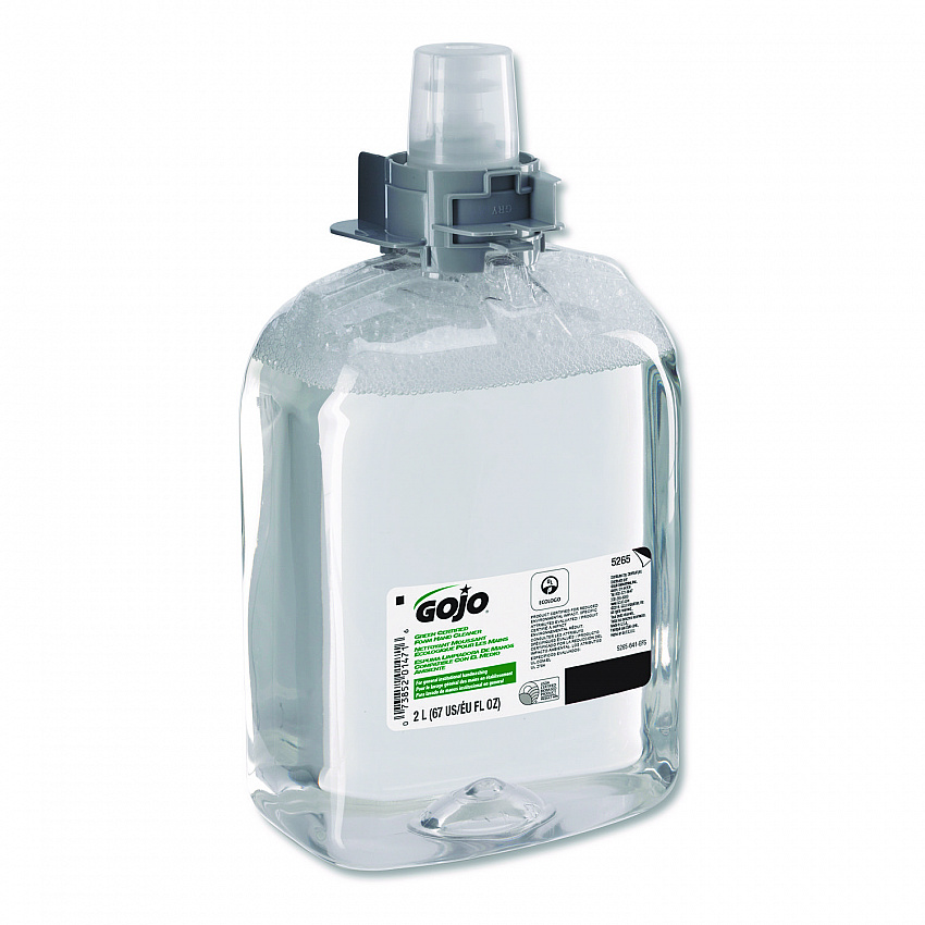 Green Certified Foam Hand Cleaner, Refill for GOJO FMX-20 Push-Style Dispenser, Unscented, 2,000 mL, 2/Carton (526502)