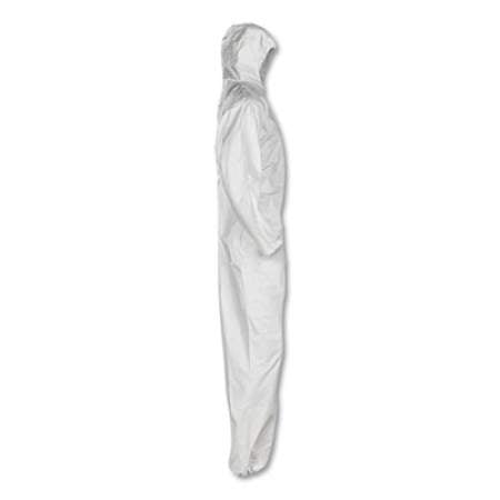 KleenGuard A30 Elastic Back And Cuff Hooded Coveralls, Medium, White, 25/carton (46112)
