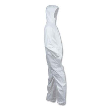 KleenGuard A40 Elastic-Cuff, Ankle, Hooded Coveralls, Medium, White, 25/carton (44322)