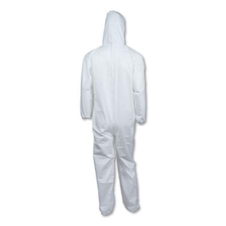 KleenGuard A40 Elastic-Cuff and Ankle Hooded Coveralls, White, Large, 25/Carton (44323)