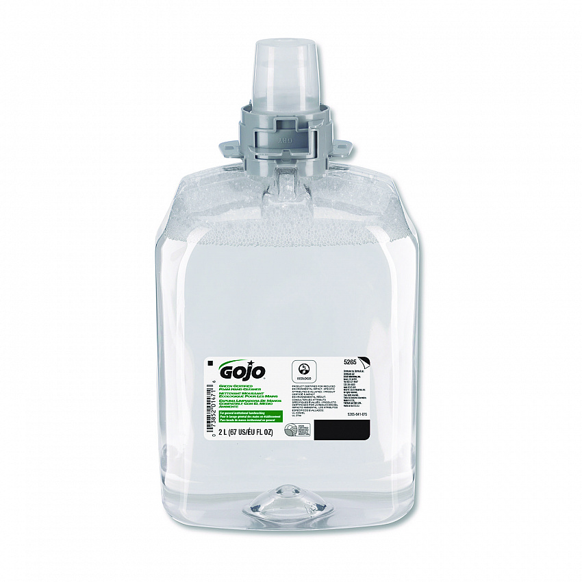 Green Certified Foam Hand Cleaner, Refill for GOJO FMX-20 Push-Style Dispenser, Unscented, 2,000 mL, 2/Carton (526502)