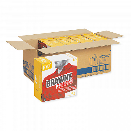 Medium Weight HEF Shop Towels, 9 1/8 x 16 1/2, 100/Box, 5 Boxes/Carton (25070CT)