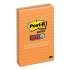 Post-it Notes Super Sticky Pads in Rio de Janeiro Colors, Lined, 4 x 6, 90-Sheet Pads, 3/Pack (6603SSUC)