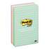 Post-it Notes Original Pads in Marseille Colors, Lined, 4 x 6, 100-Sheet, 5/Pack (6605PKAST)