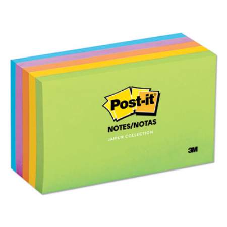 Post-it Notes Original Pads in Jaipur Colors, 3 x 5, 100-Sheet, 5/Pack (6555UC)