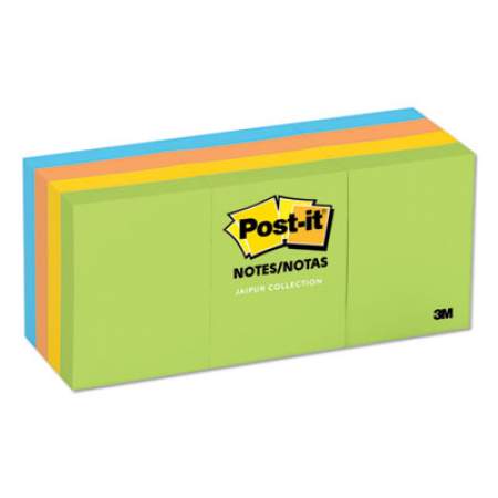 Post-it Notes Original Pads in Jaipur Colors, 1 1/2 x 2, 100-Sheet, 12/Pack (653AU)