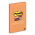Post-it Notes Super Sticky Pads in Rio de Janeiro Colors, Lined, 5 x 8, 45-Sheet Pads, 4/Pack (5845SSUC)