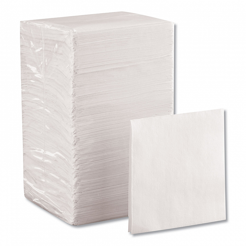 BevNap Beverage Napkins, 1-Ply, 9.5 x 9.5, White, 4,000/Carton (96019)