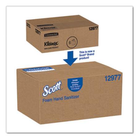 Scott Essential Alcohol-Free Foam Hand Sanitizer, 1,000 mL Cassette, Unscented, 6/Carton (12977)