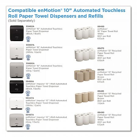 enMotion Impulse 10 Automated Towel Dispenser, 9.25 x 14.6 x 14, Gray (59487A)