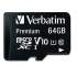 Verbatim 64GB Premium microSDXC Memory Card with Adapter, UHS-I V10 U1 Class 10, Up to 90MB/s Read Speed (44084)