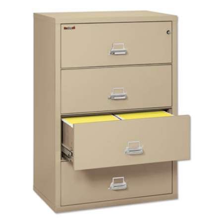 FireKing Insulated Lateral File, 4 Legal/Letter-Size File Drawers, Parchment, 37.5" x 22.13" x 52.75", 323.24 lb Overall Capacity (43822CPA)