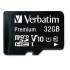 Verbatim 32GB Premium microSDHC Memory Card with Adapter, UHS-I V10 U1 Class 10, Up to 90MB/s Read Speed (44083)