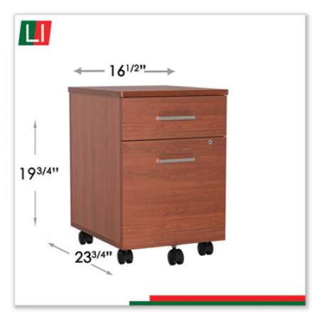 Linea Italia Trento Line Mobile Pedestal File, Left or Right, 2-Drawers: Box/File, Legal/Letter, Cherry, 16.5" x 19.75" x 23.63" (TR752CH)