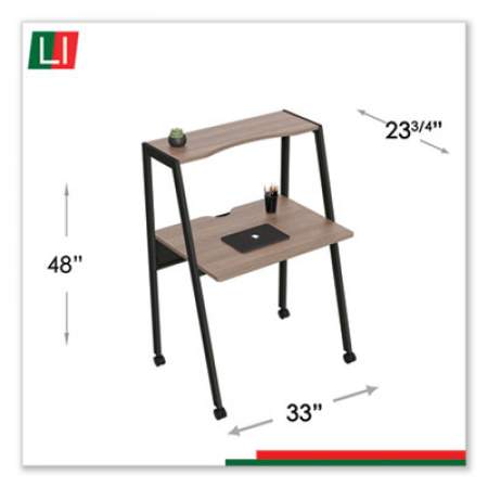 Linea Italia Kompass Flexible Home/Office Desk, 33" x 23.4" x 48", Mocha (SH764MOC)