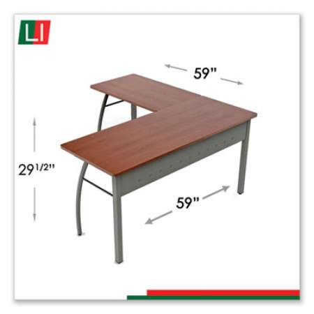 Linea Italia Trento Line L-Shaped Desk, 59.13" x 59.13" x 29.5", Cherry (TR737CH)