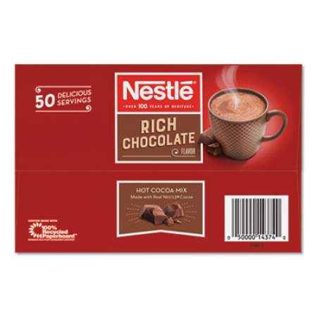 Nestleee Hot Cocoa Mix, Rich Chocolate, 0.71 oz Packets, 50/Box, 6 Box/Carton (25485CT)