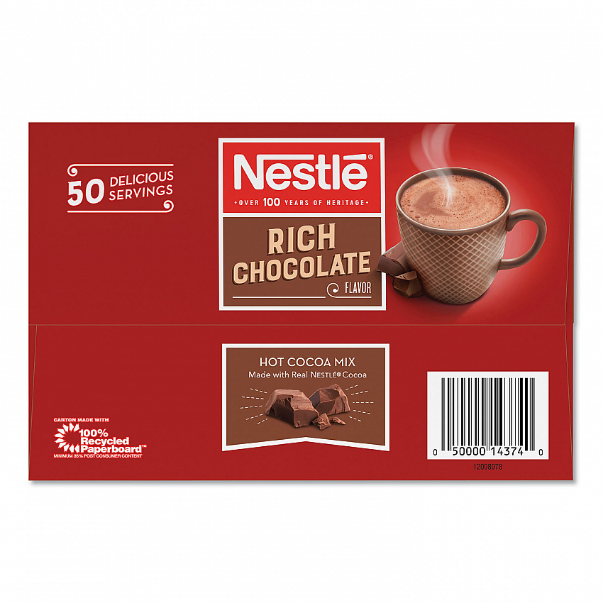 Hot Cocoa Mix, Rich Chocolate, 0.71 oz Packets, 50/Box, 6 Box/Carton (25485CT)