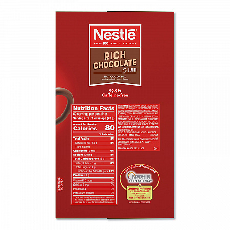 Hot Cocoa Mix, Rich Chocolate, 0.71 oz Packets, 50/Box, 6 Box/Carton (25485CT)