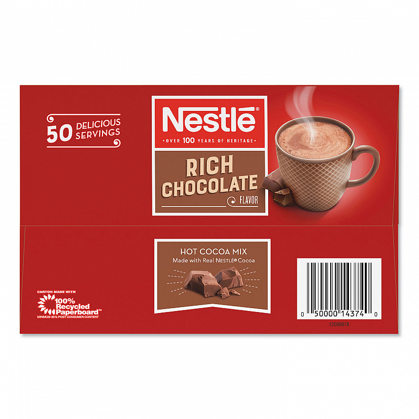 Hot Cocoa Mix, Rich Chocolate, 0.71 oz Packets, 50/Box (25485)