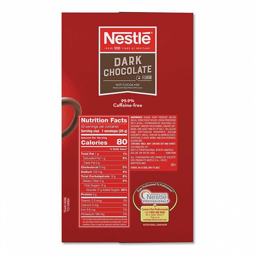 Hot Cocoa Mix, Dark Chocolate, 0.71 oz, 50/Box (70060)