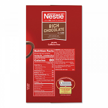 Hot Cocoa Mix, Rich Chocolate, 0.71 oz Packets, 50/Box (25485)