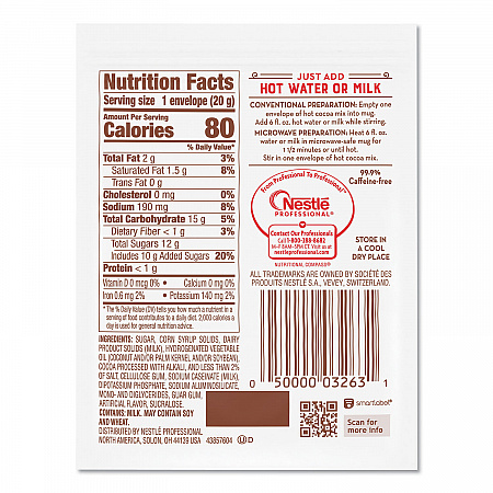 Hot Cocoa Mix, Rich Chocolate, 0.71 oz Packets, 50/Box (25485)