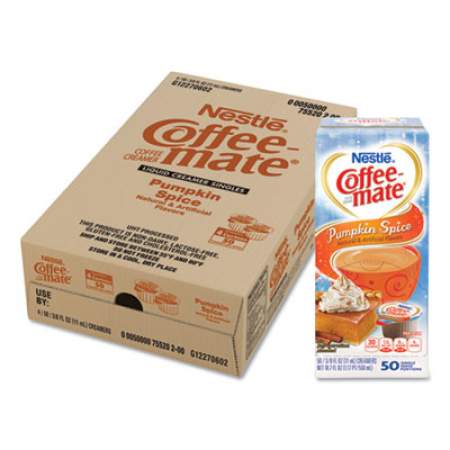 Coffee mate Liquid Coffee Creamer, Pumpkin Spice, 0.38 oz Mini Cups, 50/Box, 4 Boxes/Carton, 200 Total/Carton (75520CT)