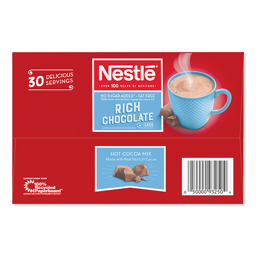 No-Sugar-Added Hot Cocoa Mix Envelopes, Rich Chocolate, 0.28 oz Packet, 30/Box (61411)
