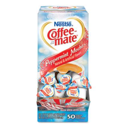 Coffee mate Liquid Coffee Creamer, Peppermint Mocha, 0.38 oz Mini Cups, 50/Box, 4 Boxes/Carton, 200 Total/Carton (76060CT)