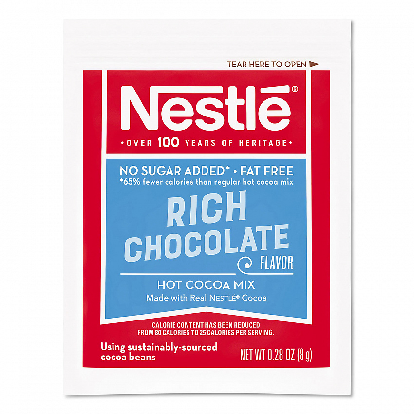 No-Sugar-Added Hot Cocoa Mix Envelopes, Rich Chocolate, 0.28 oz Packet, 30/Box (61411)