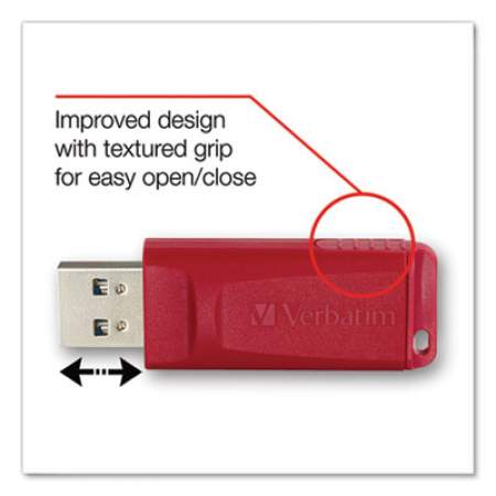 Verbatim Store 'n' Go USB Flash Drive, 32 GB, Assorted Colors, 3/Pack (99811)