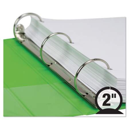 Samsill Earths Choice Biobased Durable Fashion View Binder, 3 Rings, 2" Capacity, 11 x 8.5, Lime, 2/Pack (U86678)