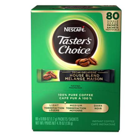 Nescafeee Taster's Choice Stick Pack, Decaf, 0.06oz, 80/Box (66488)