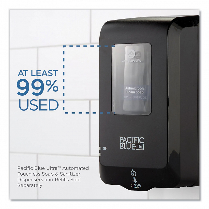 Pacific Blue Ultra Automated Touchless Soap/Sanitizer Dispenser, 1,000 mL, 6.54 x 11.72 x 4, Black (53590)